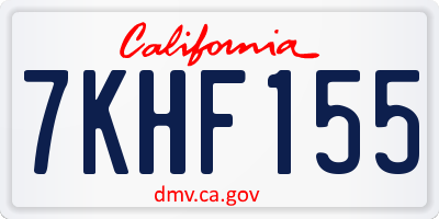 CA license plate 7KHF155