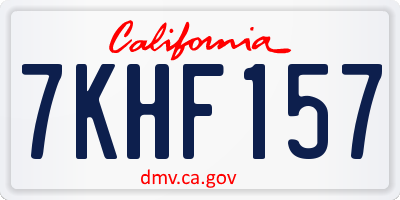 CA license plate 7KHF157