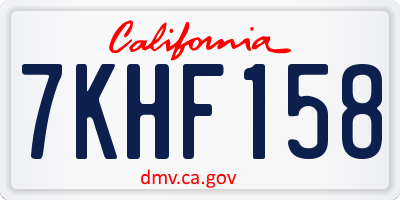 CA license plate 7KHF158