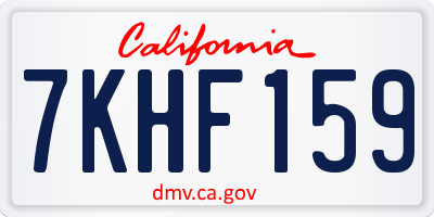 CA license plate 7KHF159