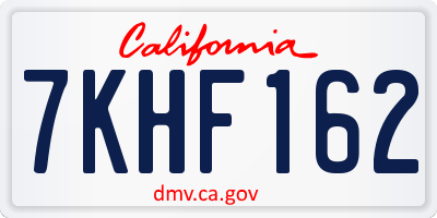 CA license plate 7KHF162