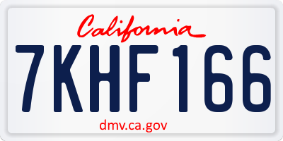 CA license plate 7KHF166