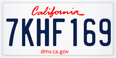 CA license plate 7KHF169