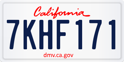 CA license plate 7KHF171
