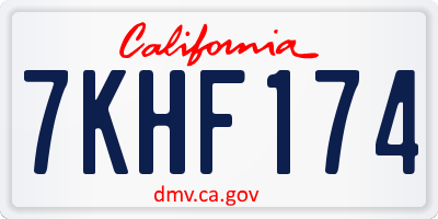 CA license plate 7KHF174