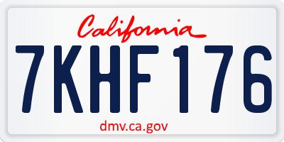 CA license plate 7KHF176