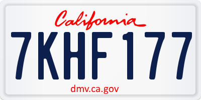 CA license plate 7KHF177