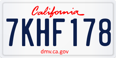 CA license plate 7KHF178