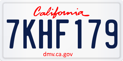 CA license plate 7KHF179