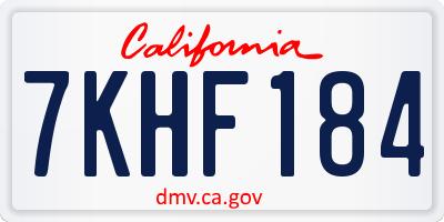 CA license plate 7KHF184