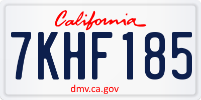 CA license plate 7KHF185