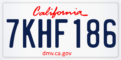 CA license plate 7KHF186