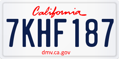 CA license plate 7KHF187