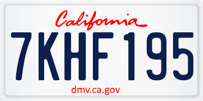 CA license plate 7KHF195