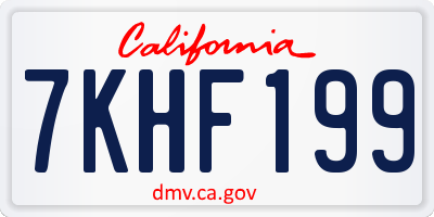 CA license plate 7KHF199
