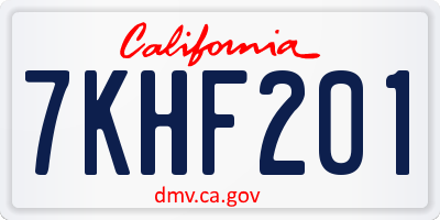 CA license plate 7KHF201