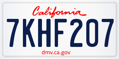 CA license plate 7KHF207