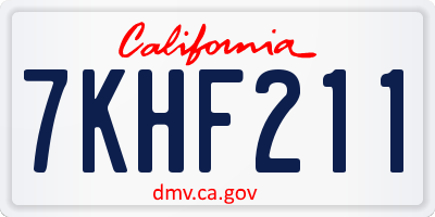 CA license plate 7KHF211