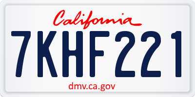 CA license plate 7KHF221