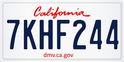 CA license plate 7KHF244