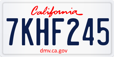 CA license plate 7KHF245