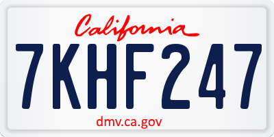 CA license plate 7KHF247