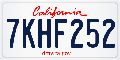 CA license plate 7KHF252