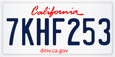CA license plate 7KHF253
