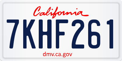 CA license plate 7KHF261
