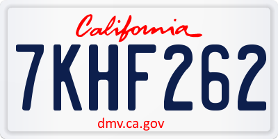 CA license plate 7KHF262