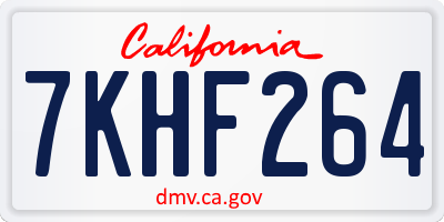 CA license plate 7KHF264