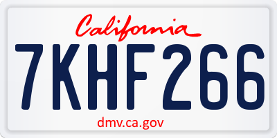 CA license plate 7KHF266