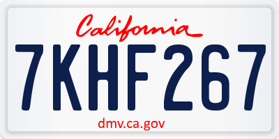 CA license plate 7KHF267