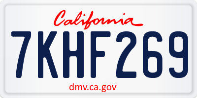 CA license plate 7KHF269