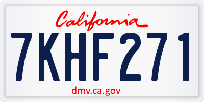 CA license plate 7KHF271