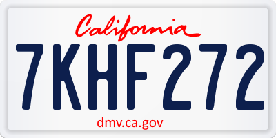 CA license plate 7KHF272