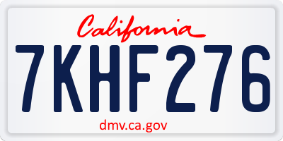 CA license plate 7KHF276