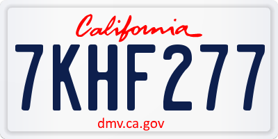 CA license plate 7KHF277