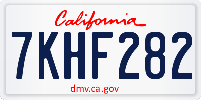 CA license plate 7KHF282