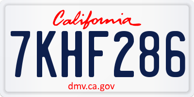 CA license plate 7KHF286