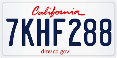 CA license plate 7KHF288
