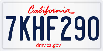 CA license plate 7KHF290