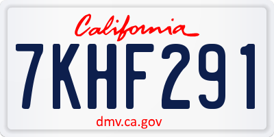 CA license plate 7KHF291