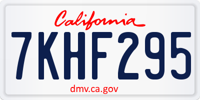 CA license plate 7KHF295