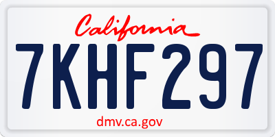 CA license plate 7KHF297