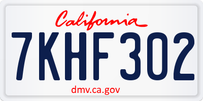 CA license plate 7KHF302