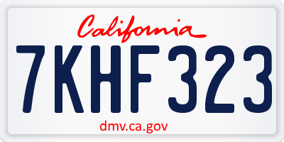 CA license plate 7KHF323