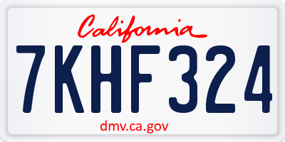 CA license plate 7KHF324