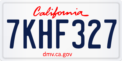CA license plate 7KHF327