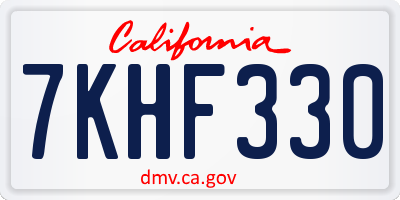 CA license plate 7KHF330